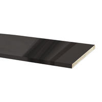 SOCKELLEISTE Graphit Hochglanz 200 / 1,8 / 10cm - Frontdekor - Graphitfarben, Holzwerkstoff (1.8/200/10cm) - Feldmann-Wohnen