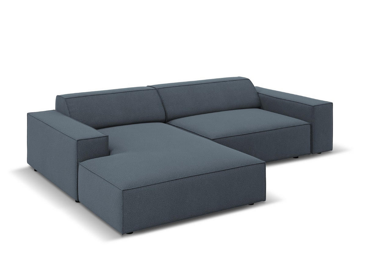 MODULARES-ECKSOFA links Jodie aus strukturiertem Stoff blau 3 Sitzplätze - Blau, Textil (166/224cm) - Micadoni