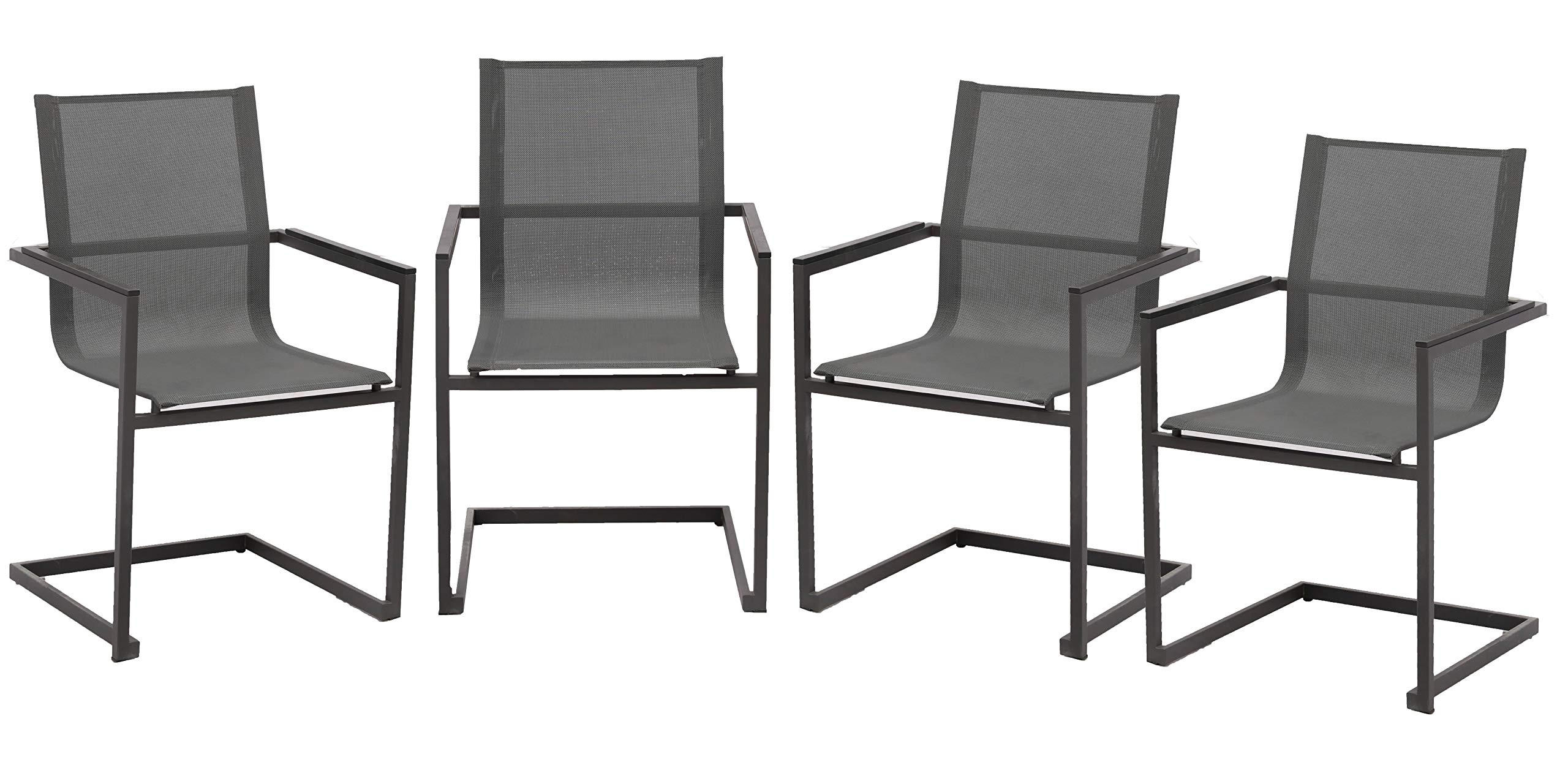 GARTENSTUHL 4er Set Dennis Freischwinger - Anthrazit, Kunststoff (56/90/50cm) - DELUKE