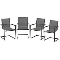 GARTENSTUHL 4er Set Dennis Freischwinger - Anthrazit, Kunststoff (56/90/50cm) - DELUKE