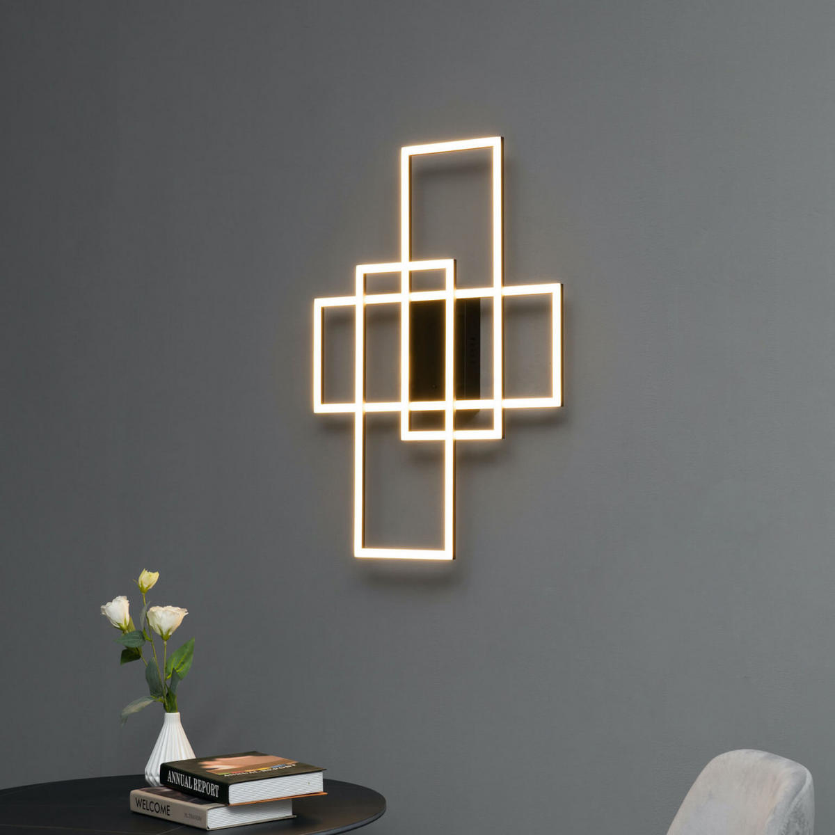 DECKENLEUCHTE Eli, Schwarz, 70cm, Dimmbar - Schwarz, Glas (70/50/7.5cm) - KOSILUM