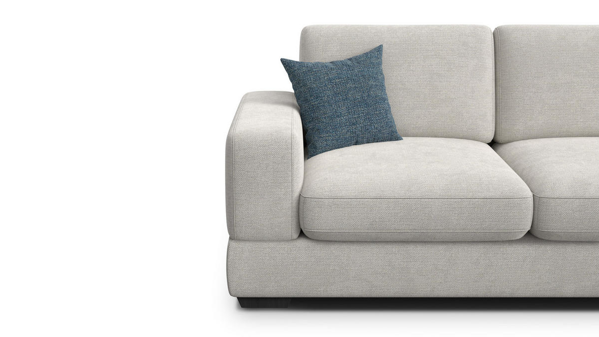 SOFA OTTO 3-Sitzer, creme - Creme/Schwarz, Holz/Textil (201/89/98cm) - Courtois Laville