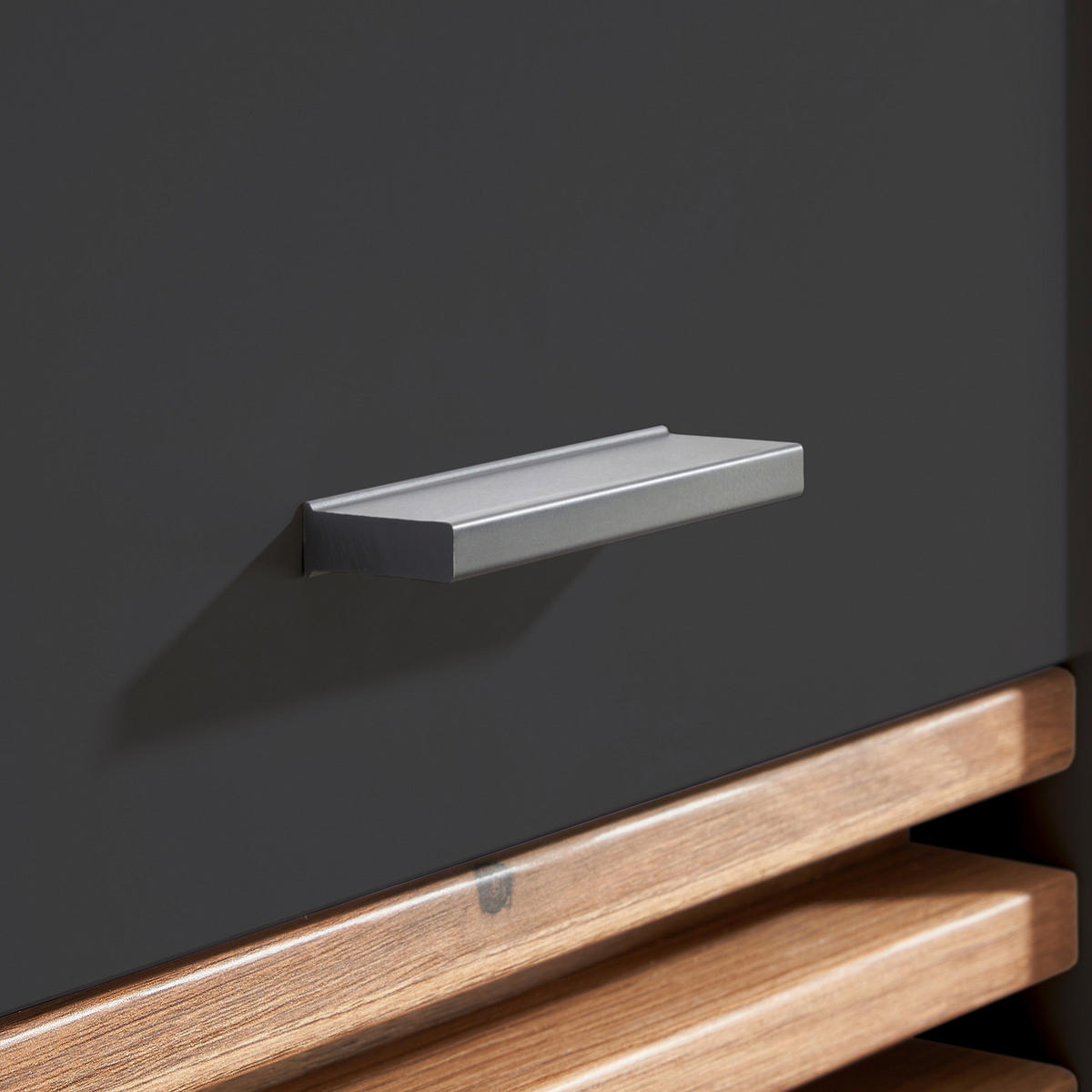 WASCHBECKENUNTERSCHRANK - Anthrazit, Holzwerkstoff (80/64/40cm) - home24