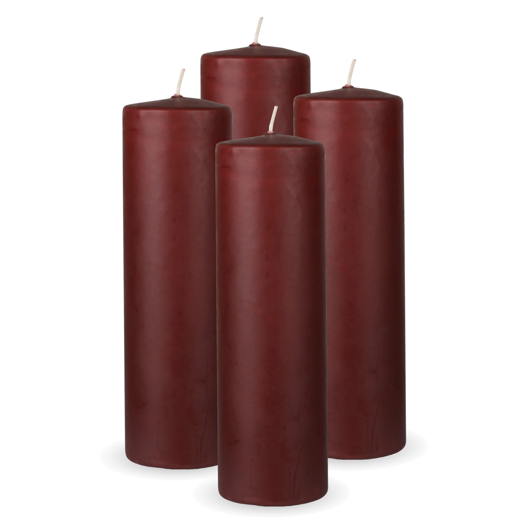 STUMPENKERZEN 4er Pack "Braun", Größe Ø7cm x Höhe: 20 cm - Braun, Naturmaterialien (7/20cm) - Bestlivings