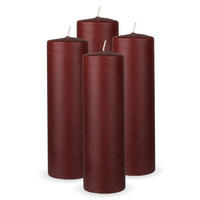 STUMPENKERZEN 4er Pack "Braun", Größe Ø7cm x Höhe: 20 cm - Braun, Naturmaterialien (7/20cm) - Bestlivings
