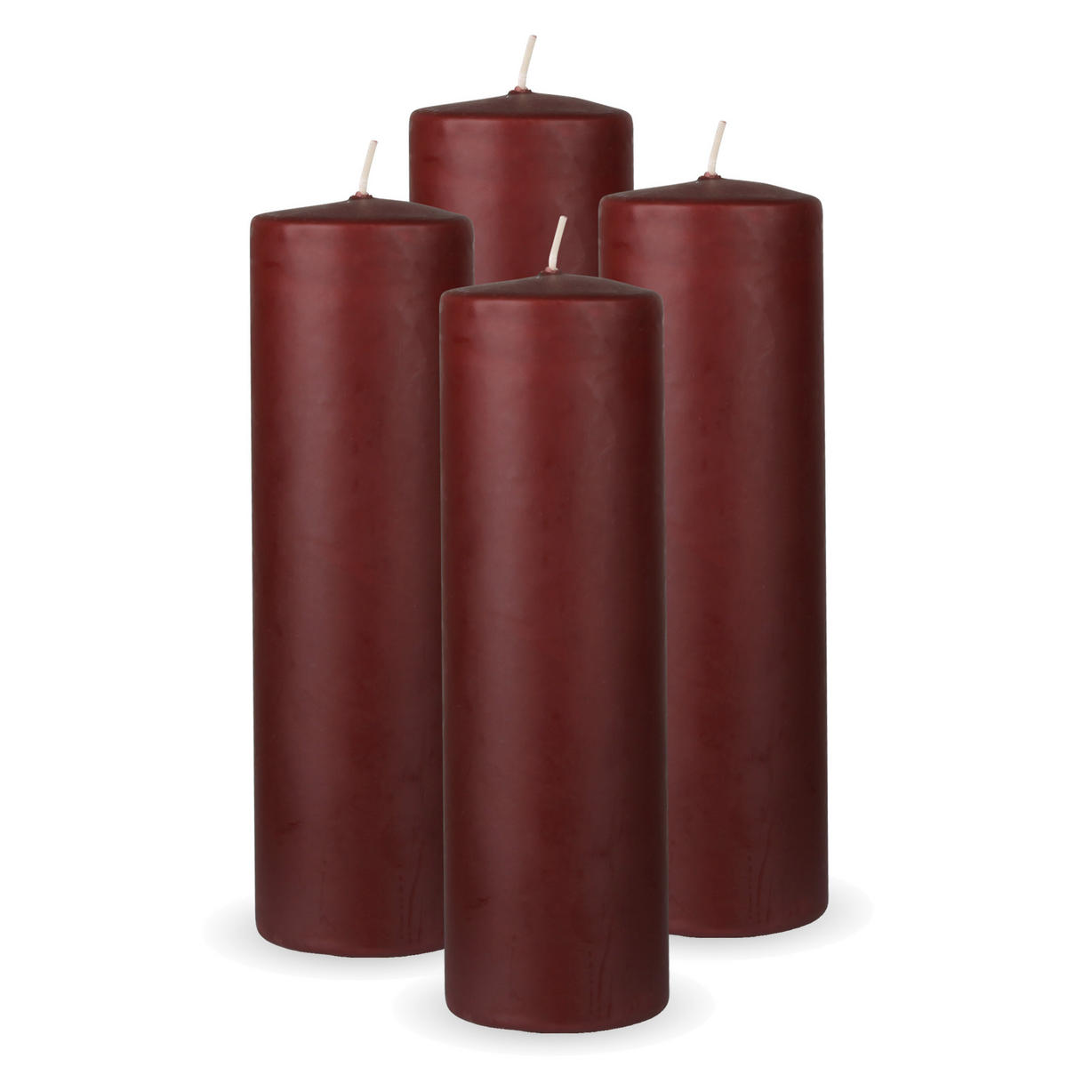STUMPENKERZEN 4er Pack "Braun", Größe Ø7cm x Höhe: 20 cm - Braun, Naturmaterialien (7/20cm) - Bestlivings