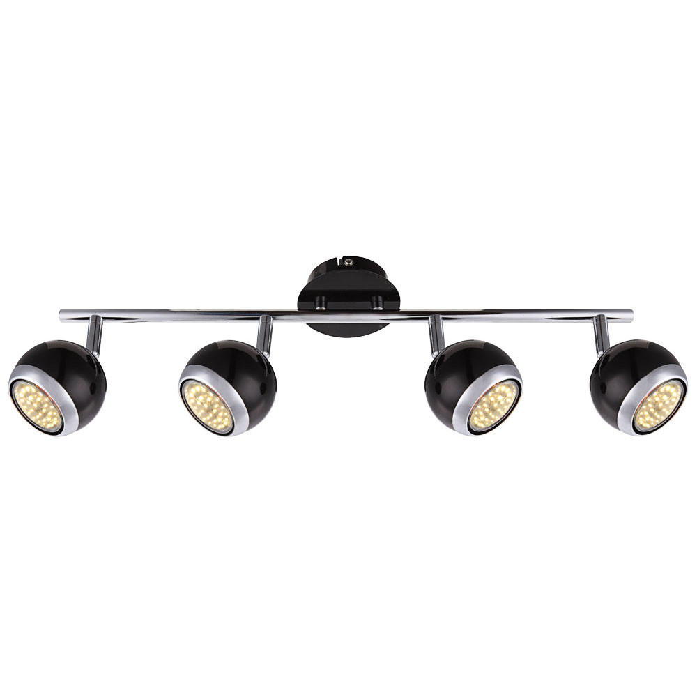 DECKENLEUCHTE OMAN Schwarz Chrom - Schwarz, Metall (55/10/15cm) - Globo Lighting
