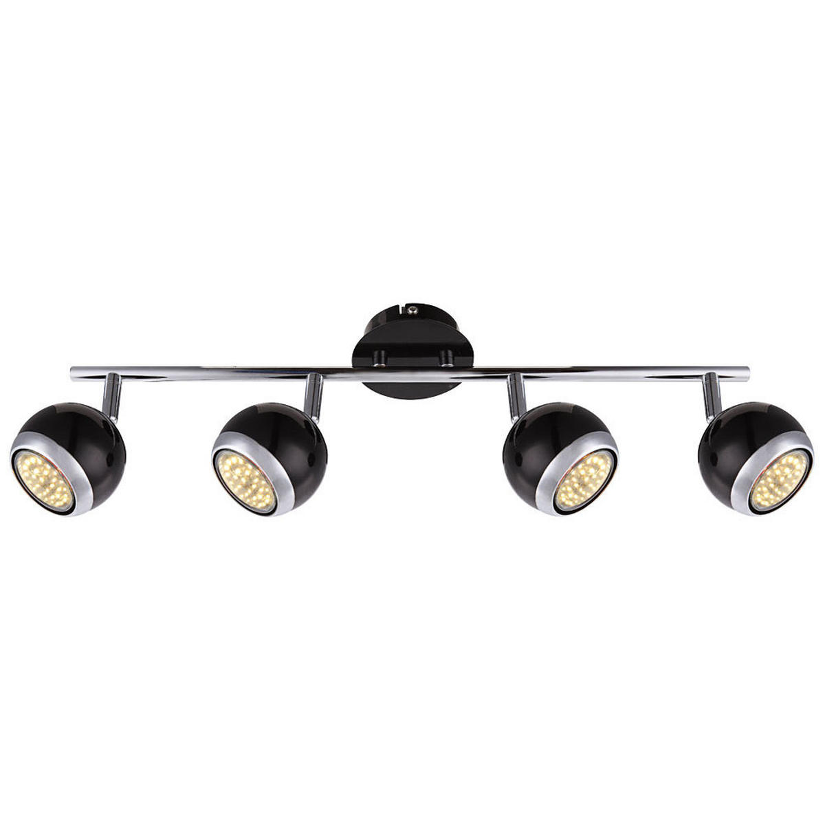 DECKENLEUCHTE OMAN Schwarz Chrom - Schwarz, Metall (55/10/15cm) - Globo Lighting