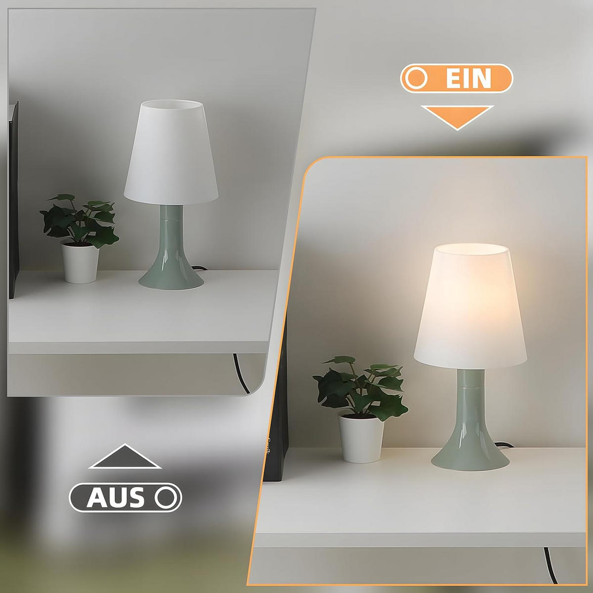 TISCHLEUCHTE HYPH 24.5/13/9 cm（2er-set） - Grün, Metall (9/24.5/13cm) - ZMH