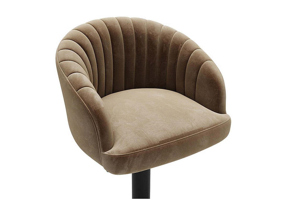 BARHOCKER 2er-Set - Samt & Metall - Beige - DORALIZ - Beige, Textil (54/105/52cm) - Vente-Unique