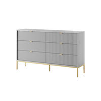 KOMMODE AVON Grau, Gold 154x39x91 cm - Goldfarben/Grau, Holzwerkstoff (154/91/39cm) - FURNLUX