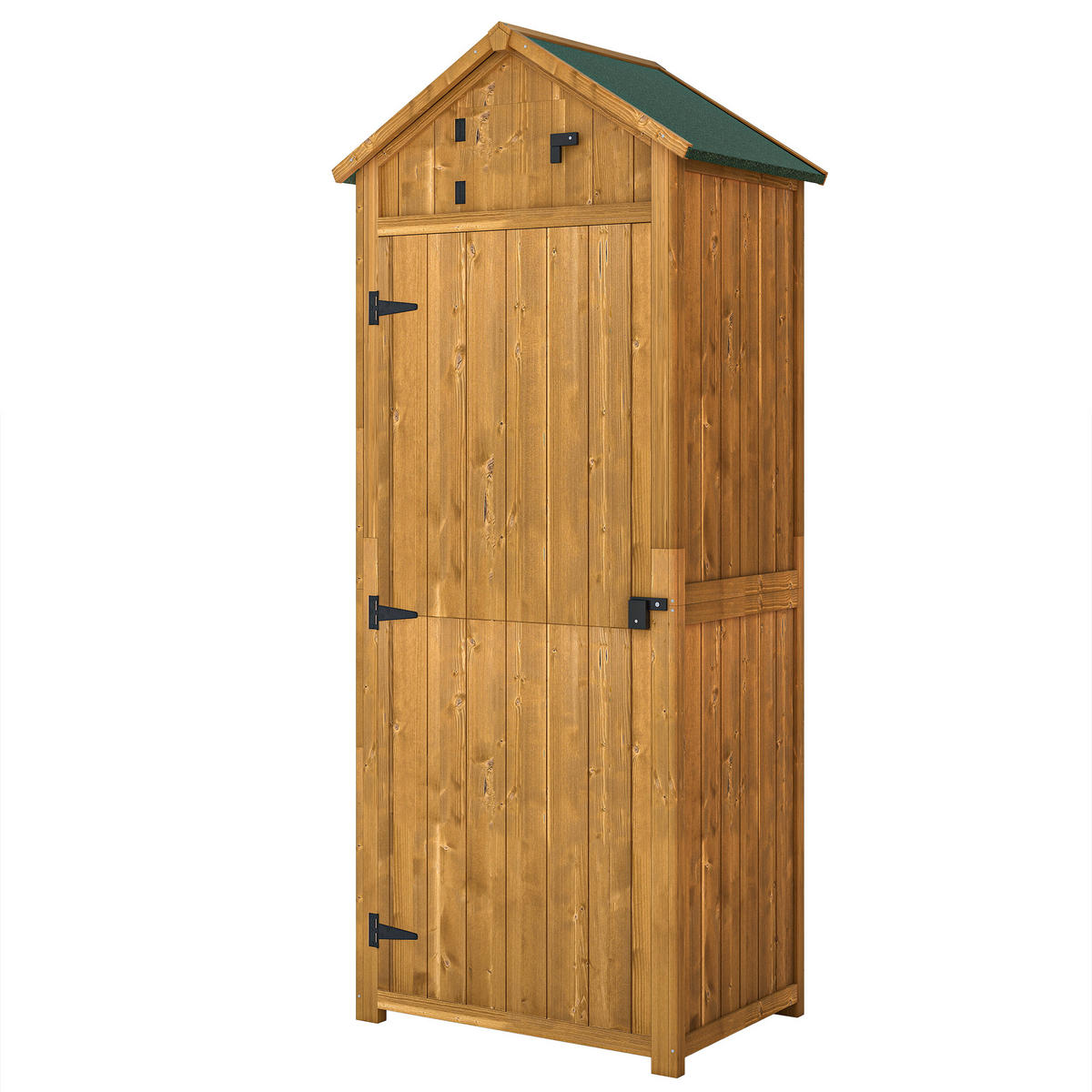 GERÄTESCHUPPEN DE-17603 3 Böden, 2 Türen mit Bitumendach Gelb - Gelb, Holz (77/179/54.2cm) - ComfortXL
