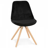 STUHL Schwarz 48x84x56cm - Buchefarben/Schwarz, Holz/Textil (48/84/56cm) - AlterEgo