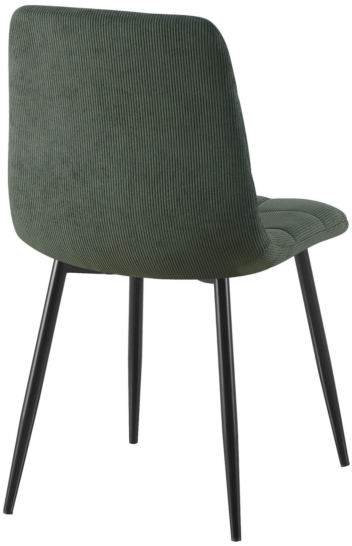 STUHL 2 Cord Grün - Schwarz/Grün, Textil/Metall (45/84/55cm) - CLP