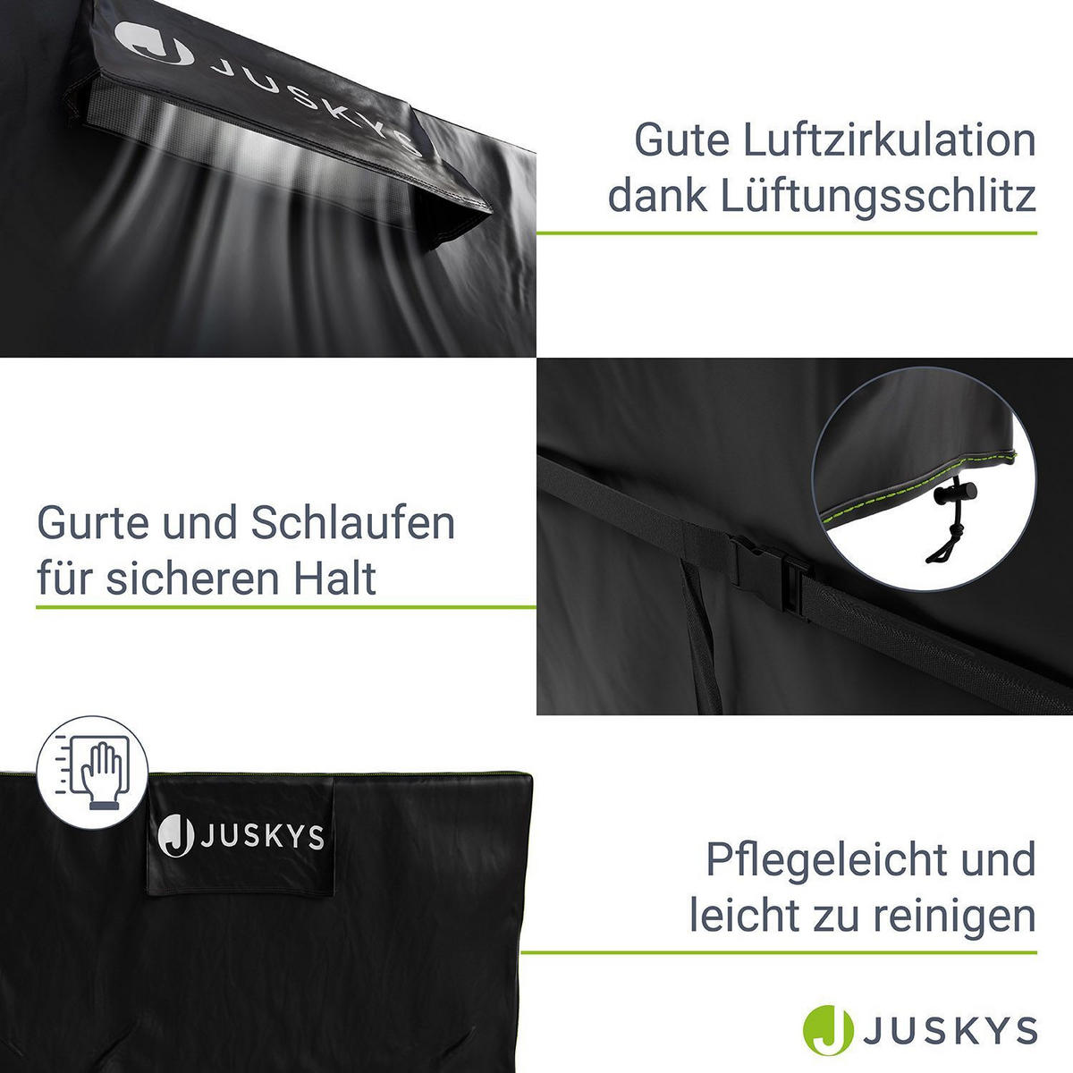 GARTENMÖBELABDECKUNG CoverSafe Pro schwarz - Schwarz, Kunststoff (182/100/242cm) - Juskys