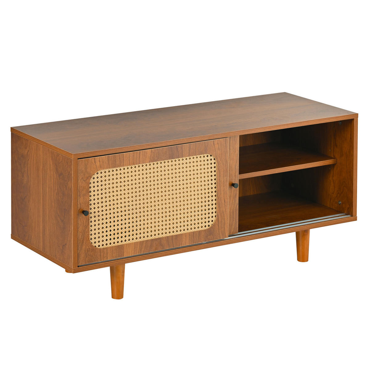 SCHUHSCHRANK 104/40/48 cm in Walnuss mit 2 Türen und verstellbarem Boden - Walnussfarben, Holzwerkstoff (104/48/40cm) - BEAOK