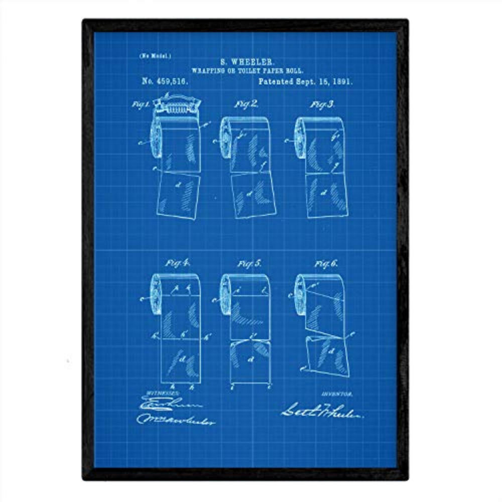POSTER Toilettenpapier 2 Patent A3 Rahmenlos - Klar, Papier (29.7/5/42cm) - Nacnic