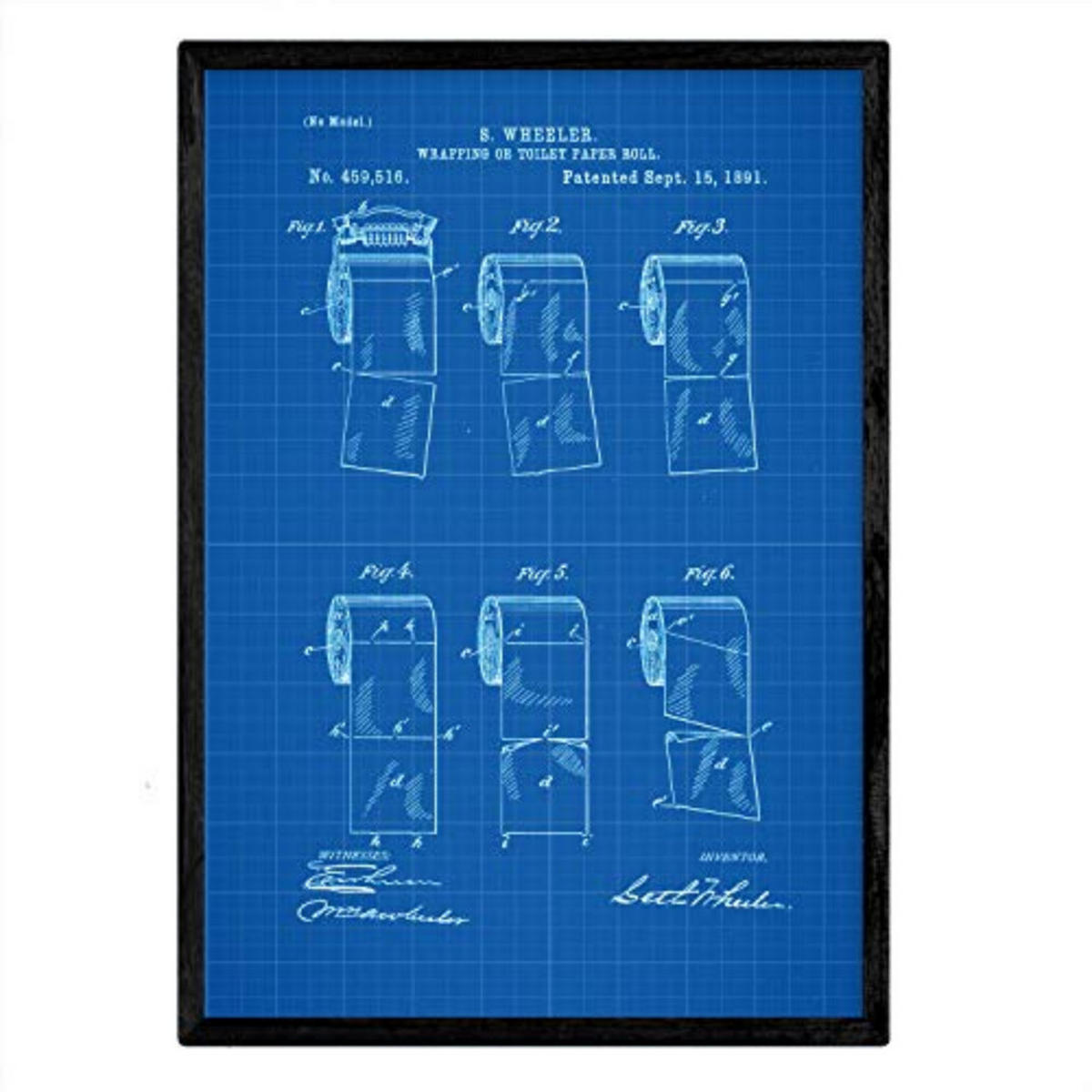 POSTER Toilettenpapier 2 Patent A3 Rahmenlos - Klar, Papier (29.7/5/42cm) - Nacnic