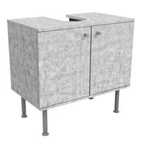 WASCHBECKENUNTERSCHRANK Beton Ciré Tapete 60/55/35 cm - Grau, Holzwerkstoff (60/55/35cm) - Bilderwelten