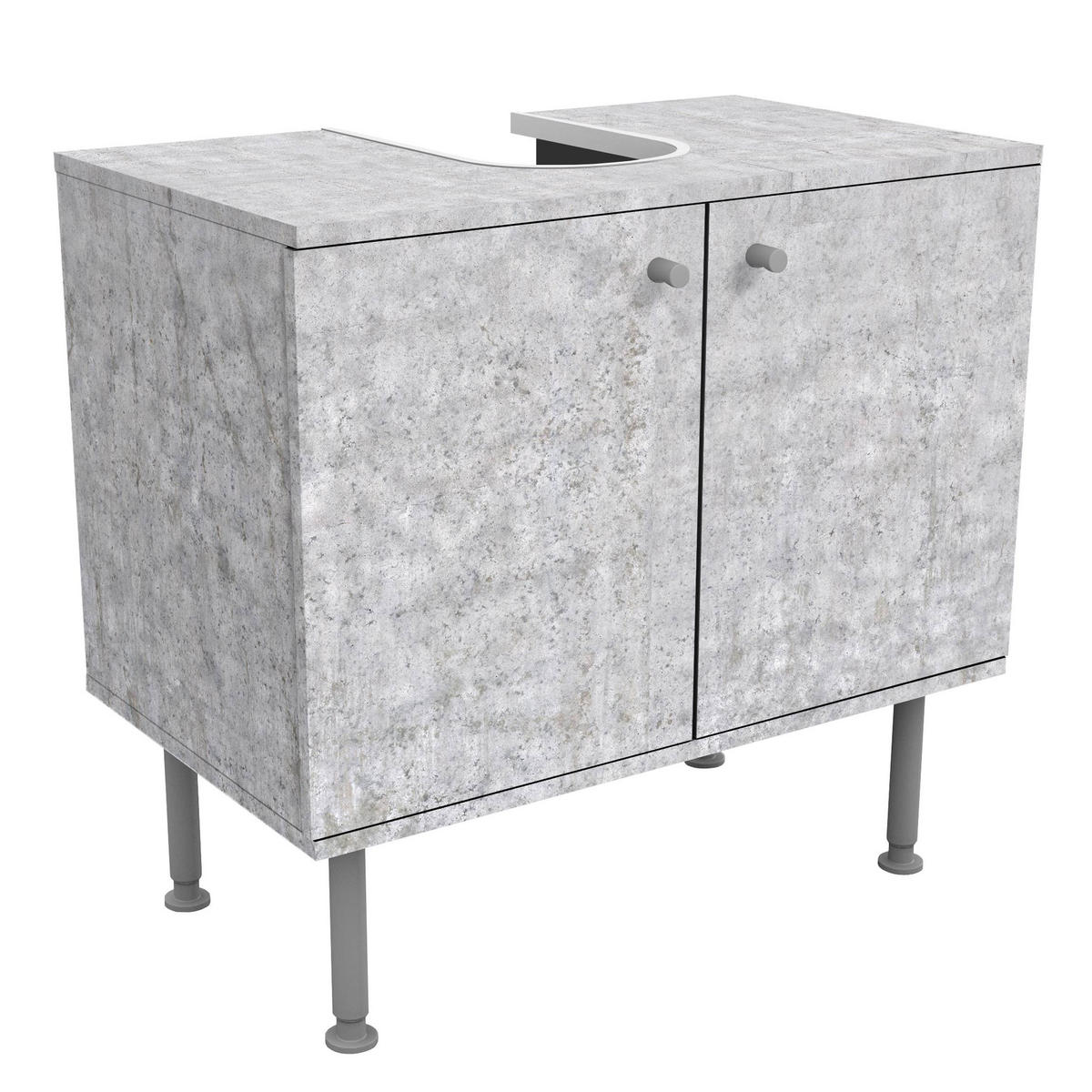 WASCHBECKENUNTERSCHRANK Beton Ciré Tapete 60/55/35 cm - Grau, Holzwerkstoff (60/55/35cm) - Bilderwelten