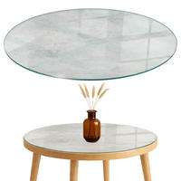 TISCHPLATTE fi100 cm Betonstruktur mit Kratzern - Hellgrau, Glas (0.4/100/100cm) - TULUP