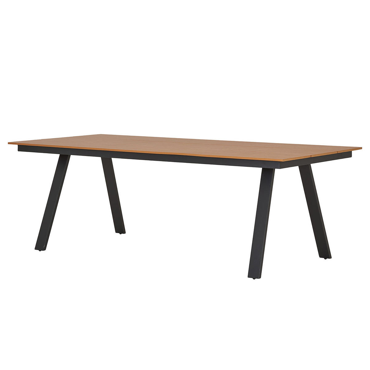 GARTENTISCH - Schwarz - Braun - Aluminium - Polypropylen - 100 x 74 x 220 cm - Schwarz/Braun, Holzwerkstoff/Metall (220/100/74cm) - home24