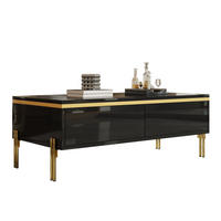 COUCHTISCH 100/50/36 cm in Schwarz aus Spanplatte mit Stauraum und Metallbeinen - Schwarz, Holzwerkstoff (100/50/36cm) - OKMYHOME