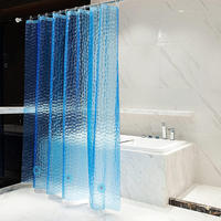 DUSCHVORHANG transparent EVA Blau Einlage wasserdicht mit Magneten fürs Badezimmer 180 cm - Blau, Kunststoff (180/180cm) - MCBOSON