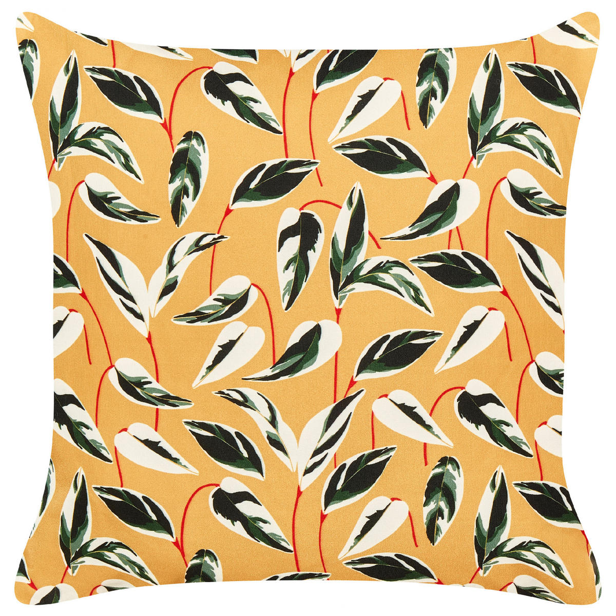 GARTENKISSEN 2er-Set Blattmotiv mehrfarbig 45/45 cm Taggia - Multicolor, Textil (45/45cm) - Beliani