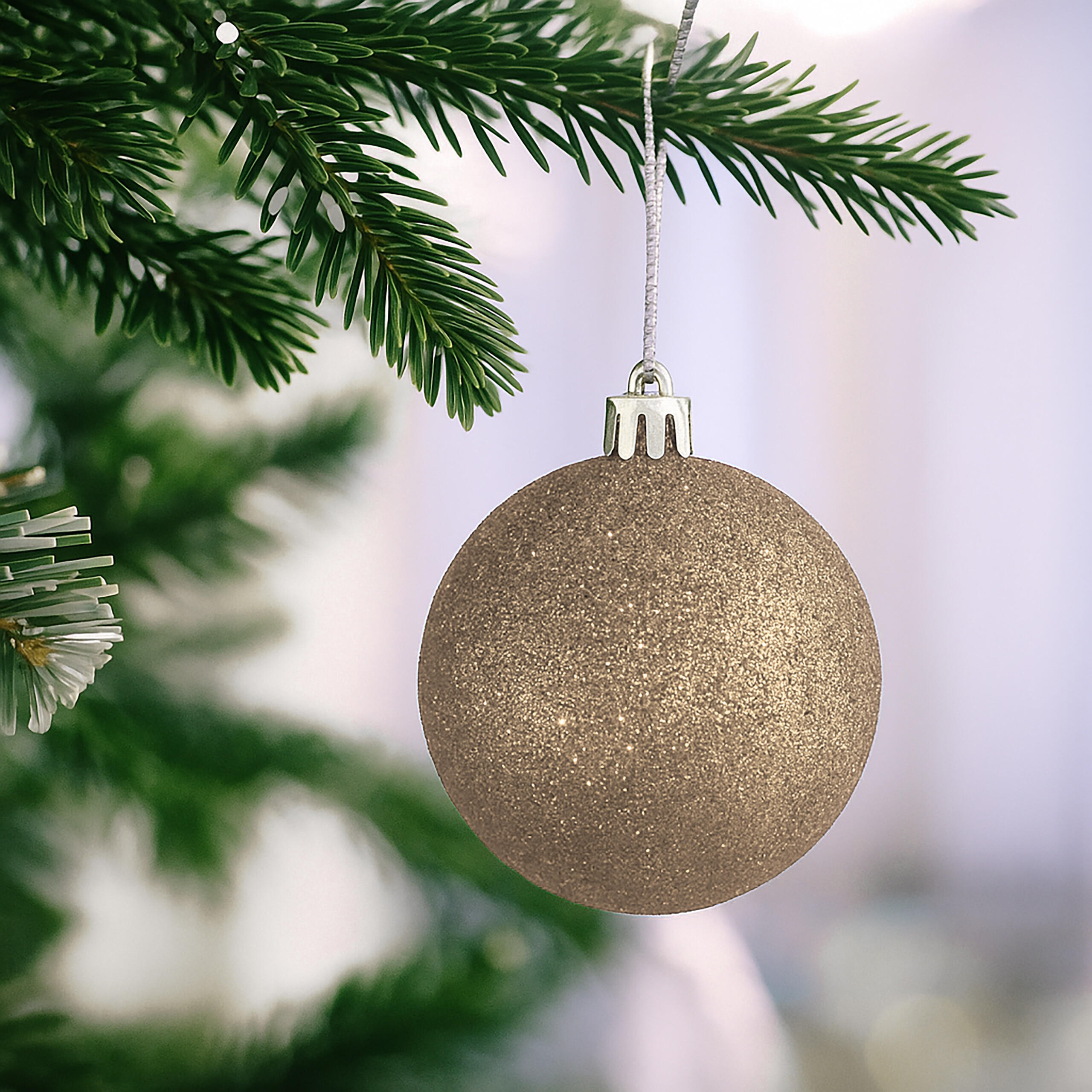 30XWEIHNACHTSKUGELN - Creme, Kunststoff (6/7/6cm) - Relaxdays