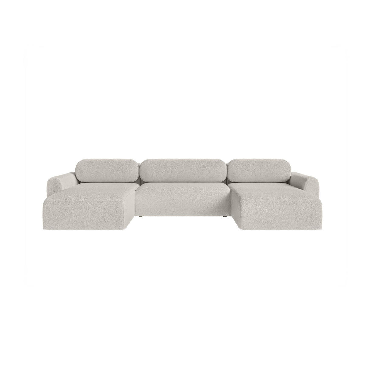 WOHNLANDSCHAFT Lome U mit Schlaffunktion, Silber - Grau, Textil (386/70/185cm) - Fedve