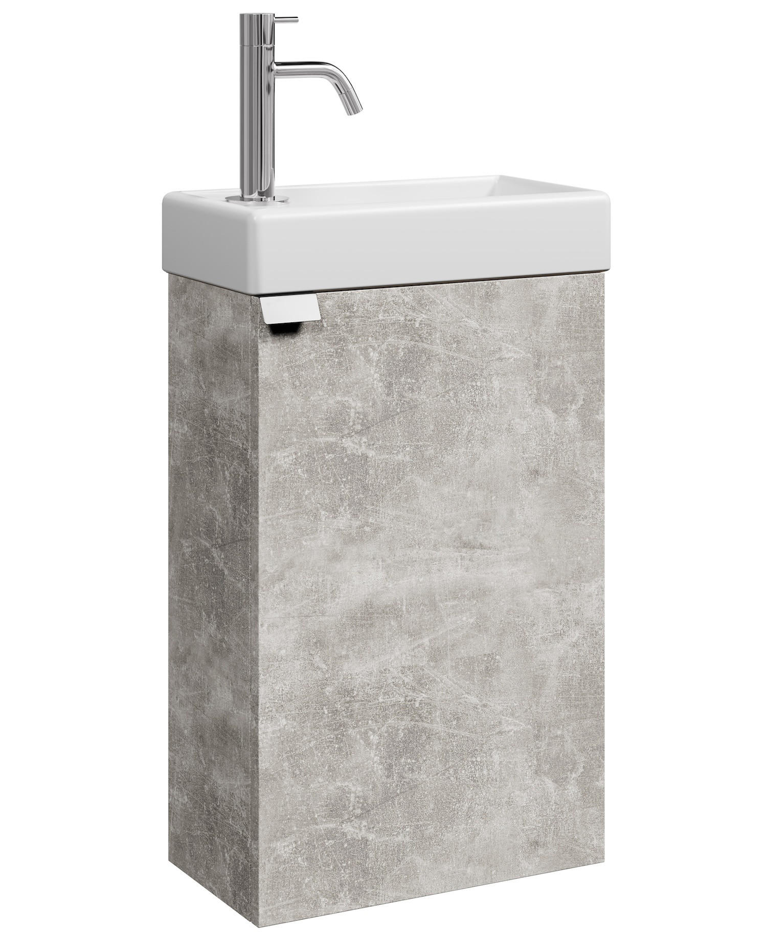 GÄSTE-WC-MÖBELSET Apollo 2 Teile Beton Grau - 40 x 22 x 68 cm - Grau, Holz (40/68/22cm) - Badplaats
