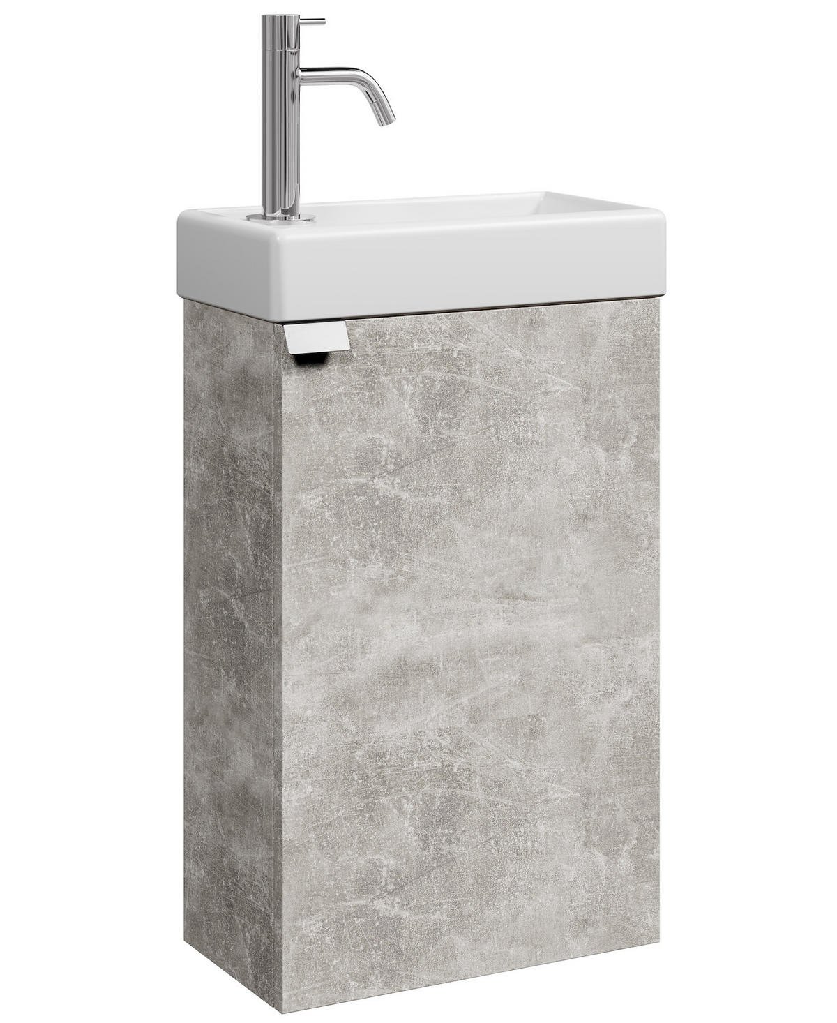 GÄSTE-WC-MÖBELSET Apollo 2 Teile Beton Grau - 40 x 22 x 68 cm - Grau, Holz (40/68/22cm) - Badplaats