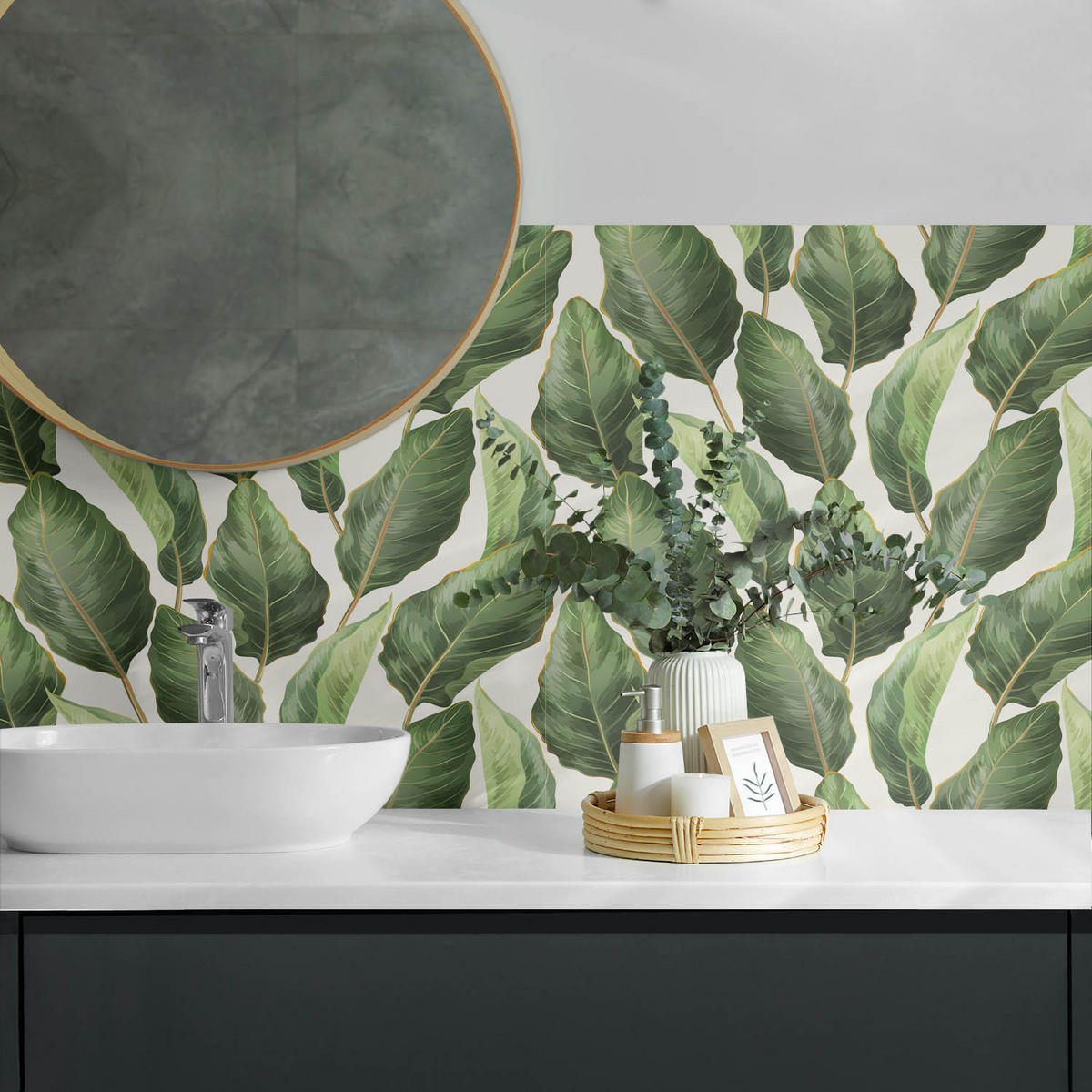 WANDPANEEL 6x 60x30 cm selbstklebend Tropica - Grün, Kunststoff (30/1.6/60cm) - Wallfluent