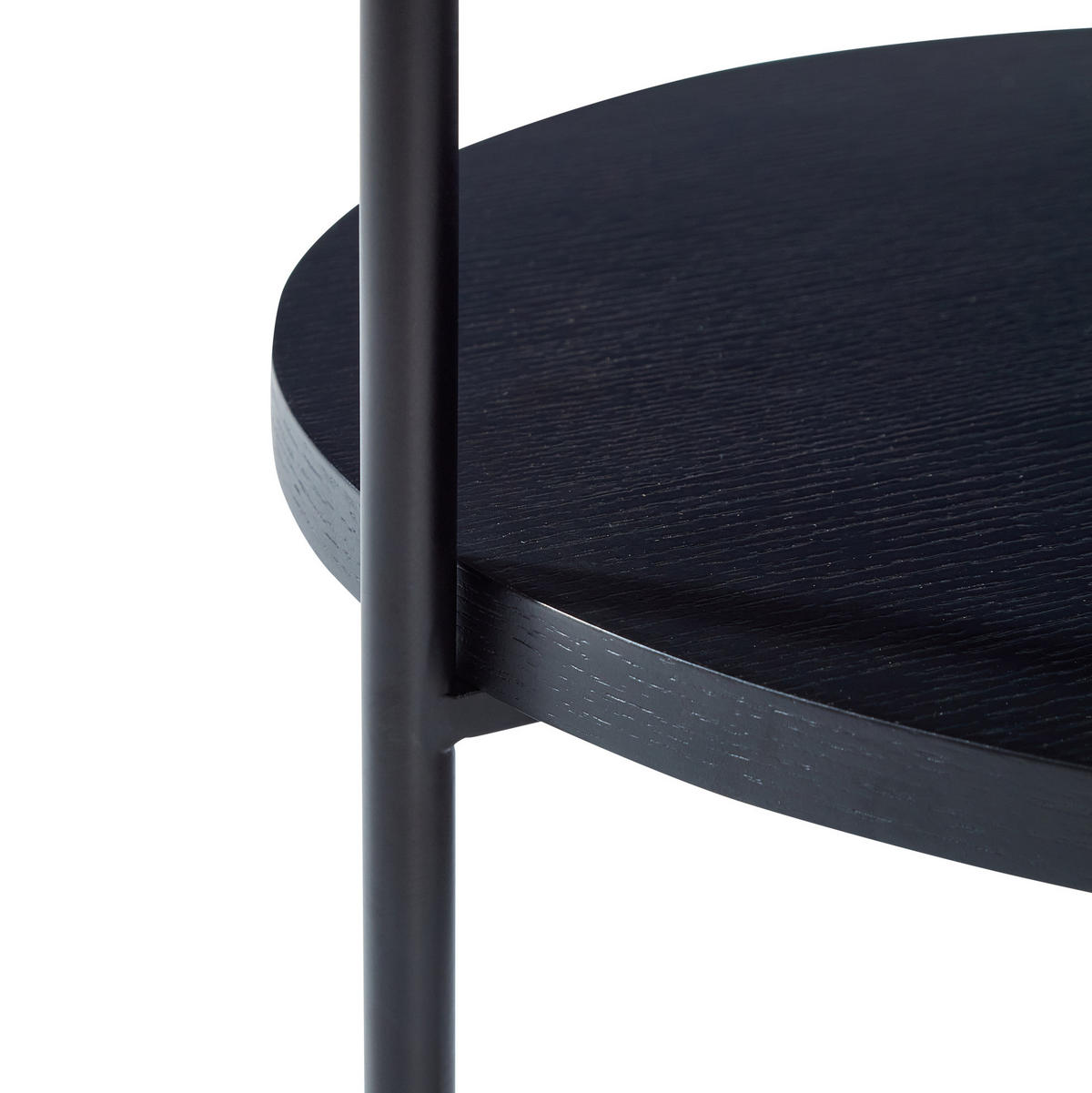 COUCHTISCH 69/69/38 cm aus Massivholz, MDF und Metall mit 2 Ebenen, Schwarz - Schwarz, Holzwerkstoff (44/44/48cm) - Modfu