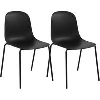 STAPELSTUHL 2 Kunststoff Schwarz - Schwarz, Kunststoff/Metall (51/85/55cm) - CLP