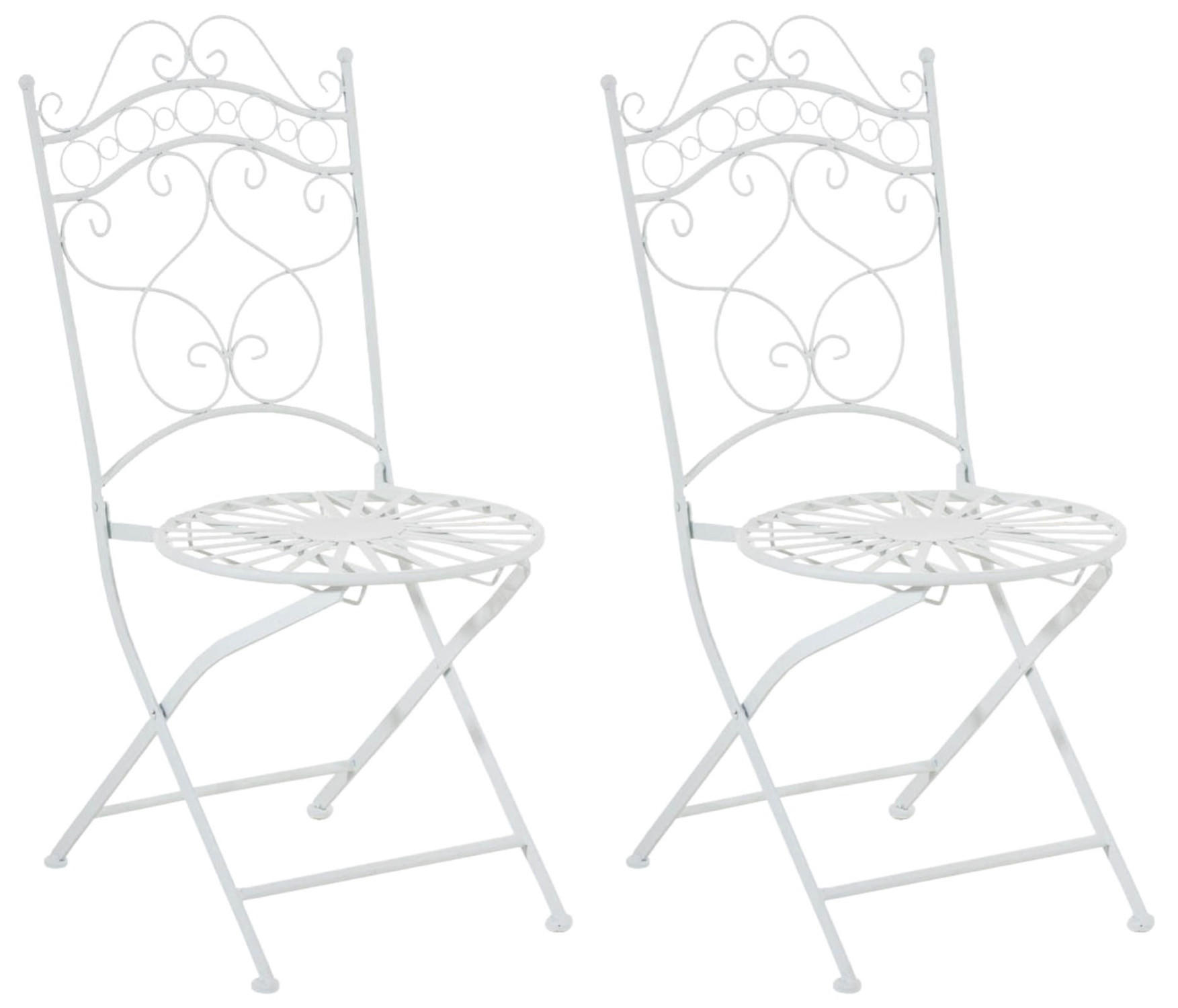 GARTENSTÜHLE Indi - 2er Set - weiß - Weiß, Metall (40/50/92cm) - TPFGarden
