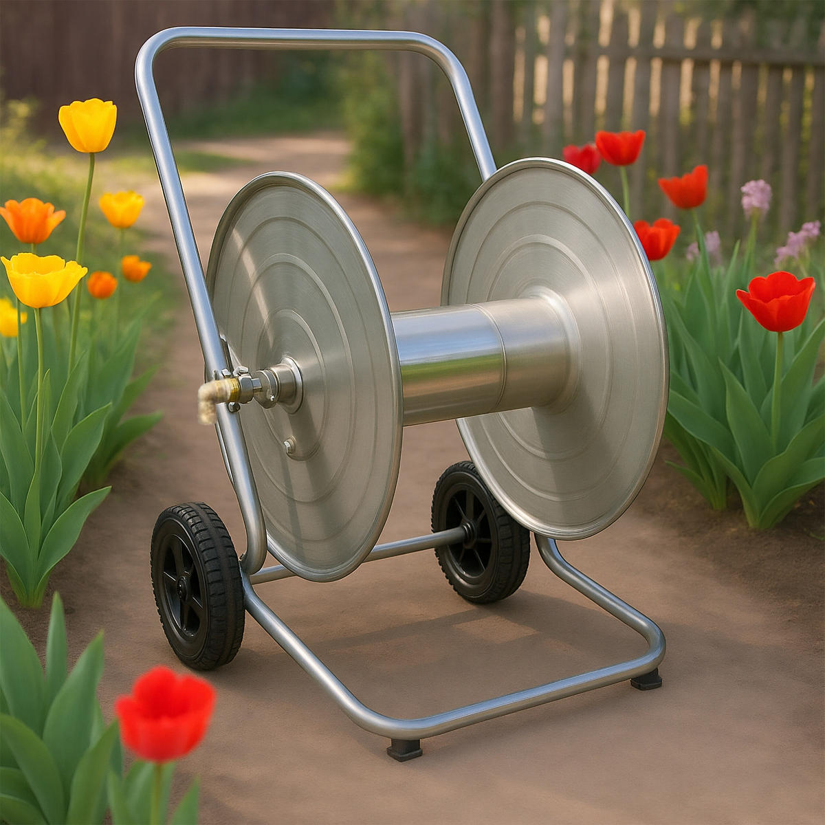 SCHLAUCHWAGEN - Silberfarben, Kunststoff/Metall (61/94/60cm) - Relaxdays