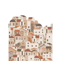 FOTOTAPETE Mediterrane Häuser 200 x 279 cm - Terracotta, Papier (200/279cm) - ESTAhome
