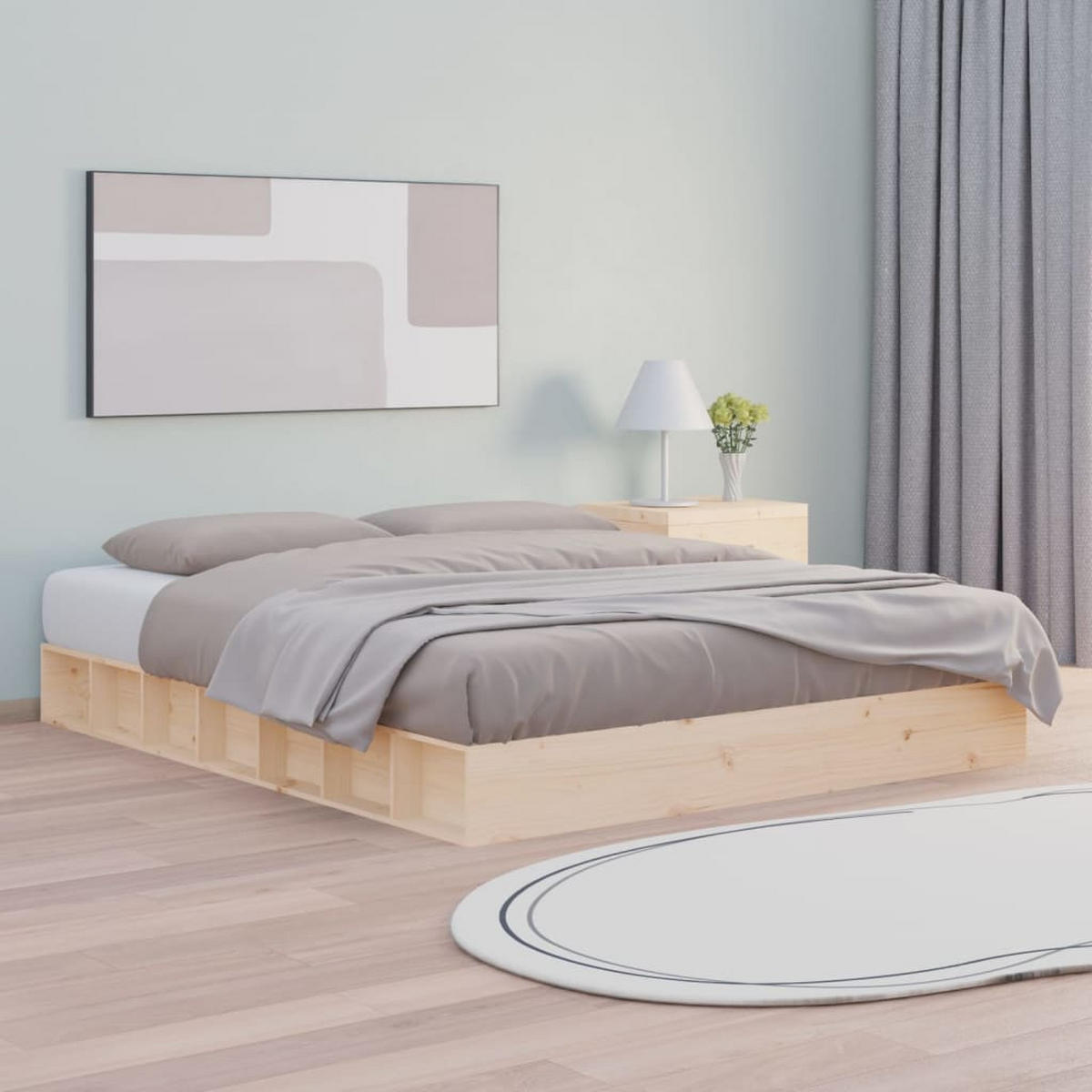 MASSIVHOLZBETT 200/200 Cm - Braun, Holz (200/200cm) - vidaXL