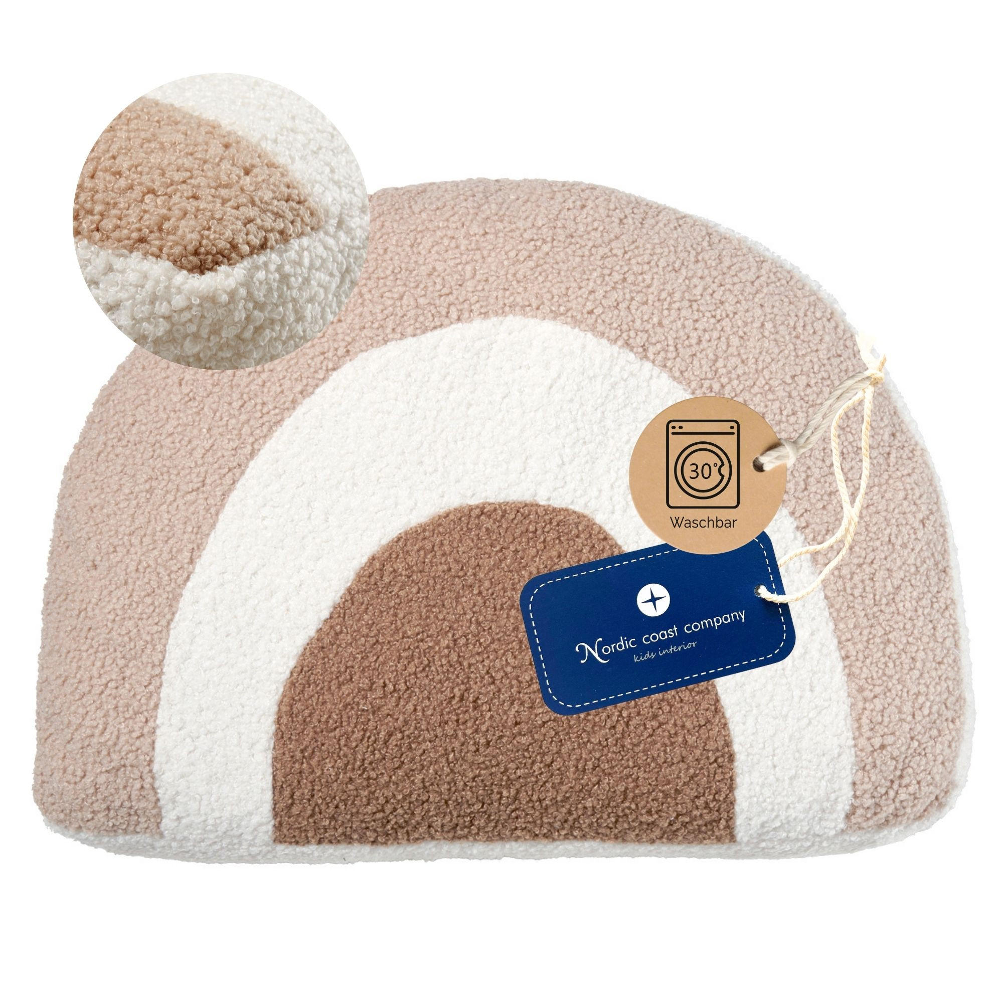 nordic coast company Regenbogenkissen Beige 40x30 cm