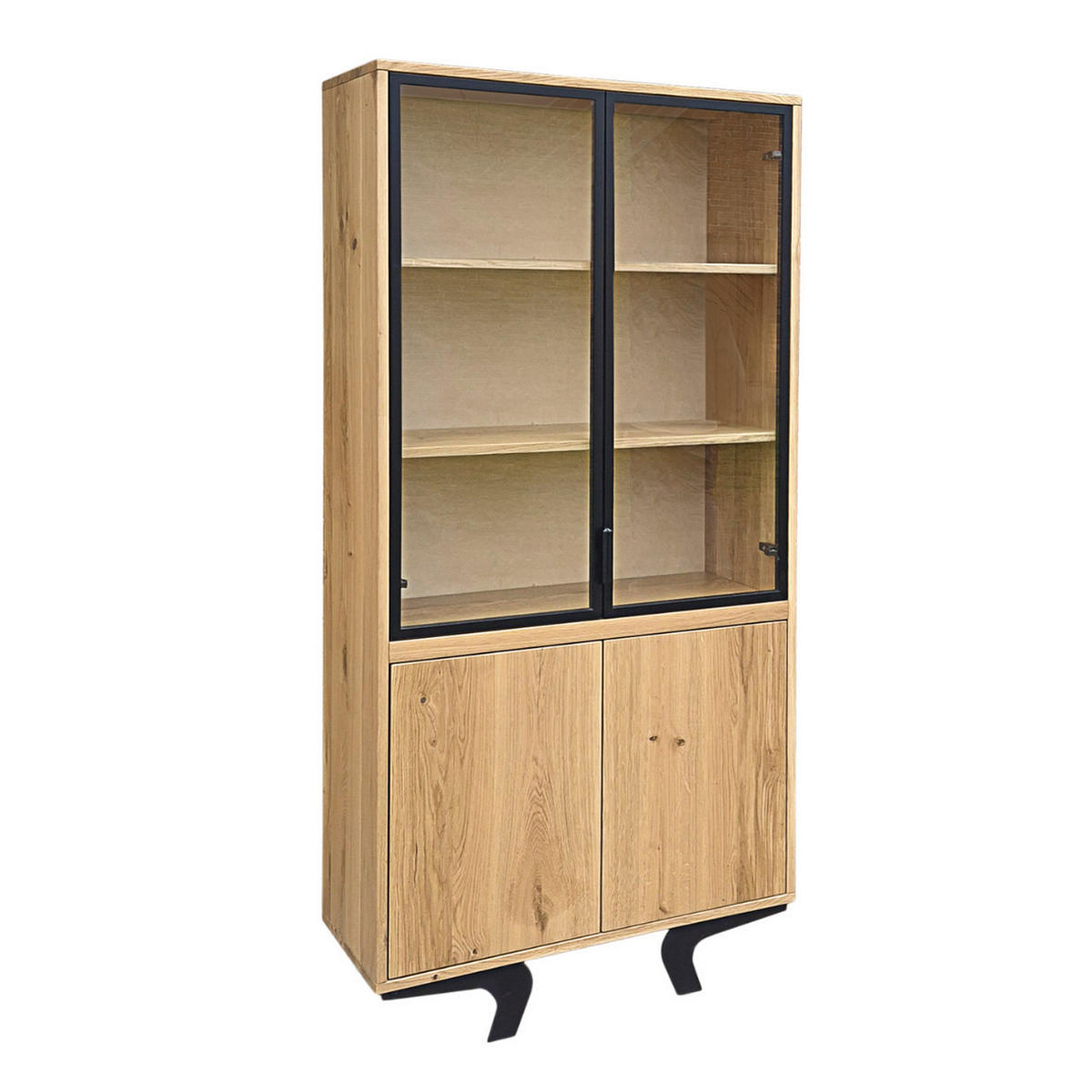 EICHENHOLZ-VITRINE aus Massivholz für das Wohnzimmer VITA - Eichefarben, Holz (100/190/45cm) - Rawood Furniture