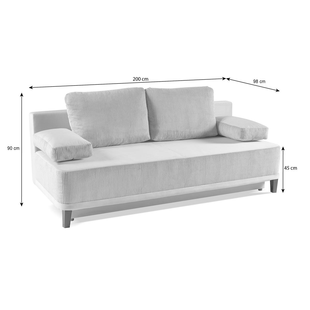 SCHLAFSOFA Riso 3-Sitzer mit Schlaffunktion, Braun - Braun, Textil (200/91/90cm) - Beautysofa