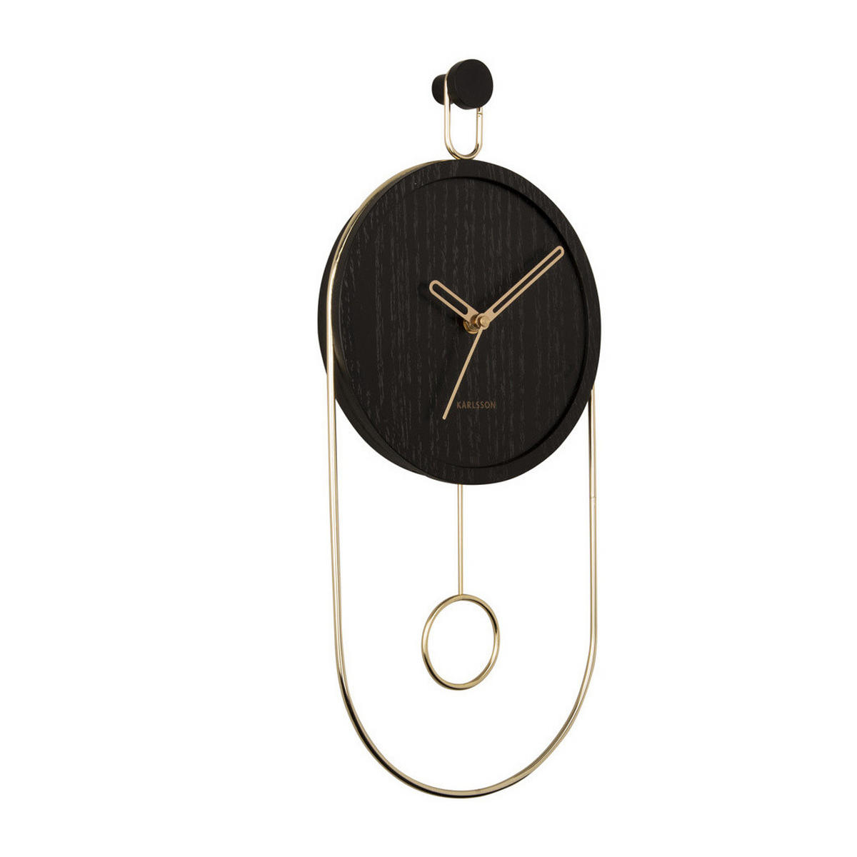 WANDUHR Swing Ø 20 cm - Schwarz, Holzwerkstoff (20/46/4cm) - Karlsson