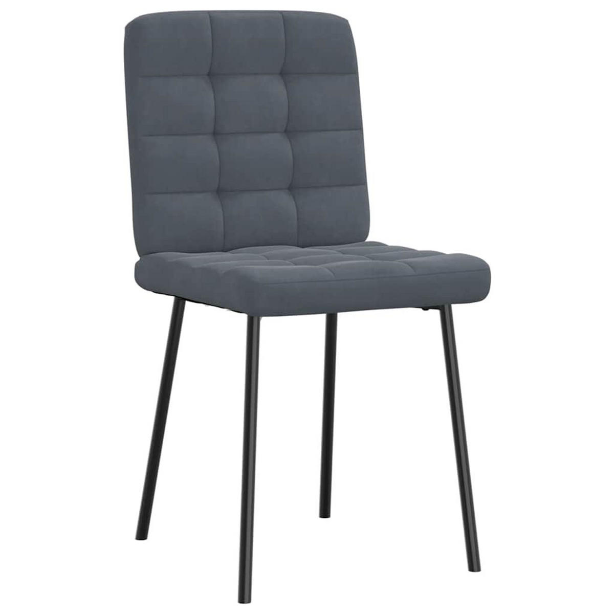 ESSZIMMERSTÜHLE 2 Stk. Dunkelgrau Samt 45*54*83cm - Dunkelgrau, Metall (45/83/54cm) - ZMH