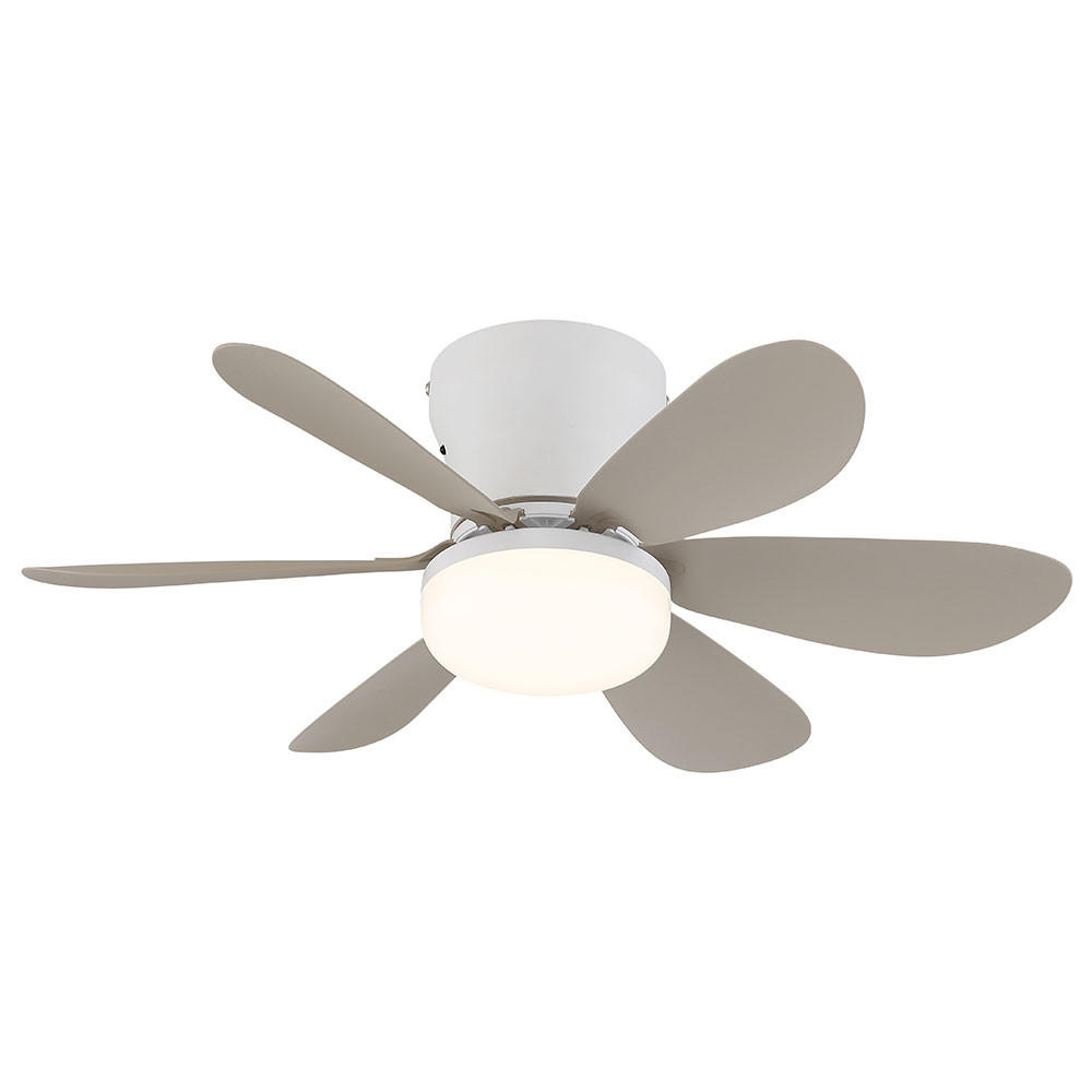 DECKENVENTILATOR DELORES LED, Metall, Weiß matt, 51 cm - Weiß, Metall (51/51/16.5cm) - Globo Lighting