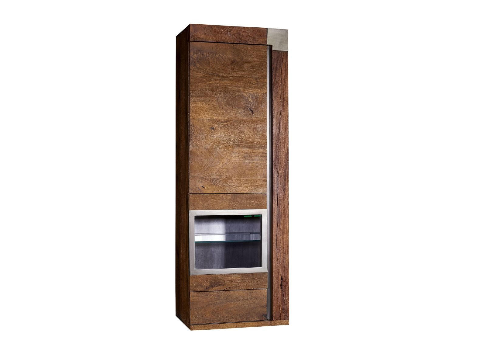 HÄNGEVITRINE Mango 48x35x142 braun lackiert Amsterdam #12 - Braun, Holz (48/142/35cm) - Massivmoebel24