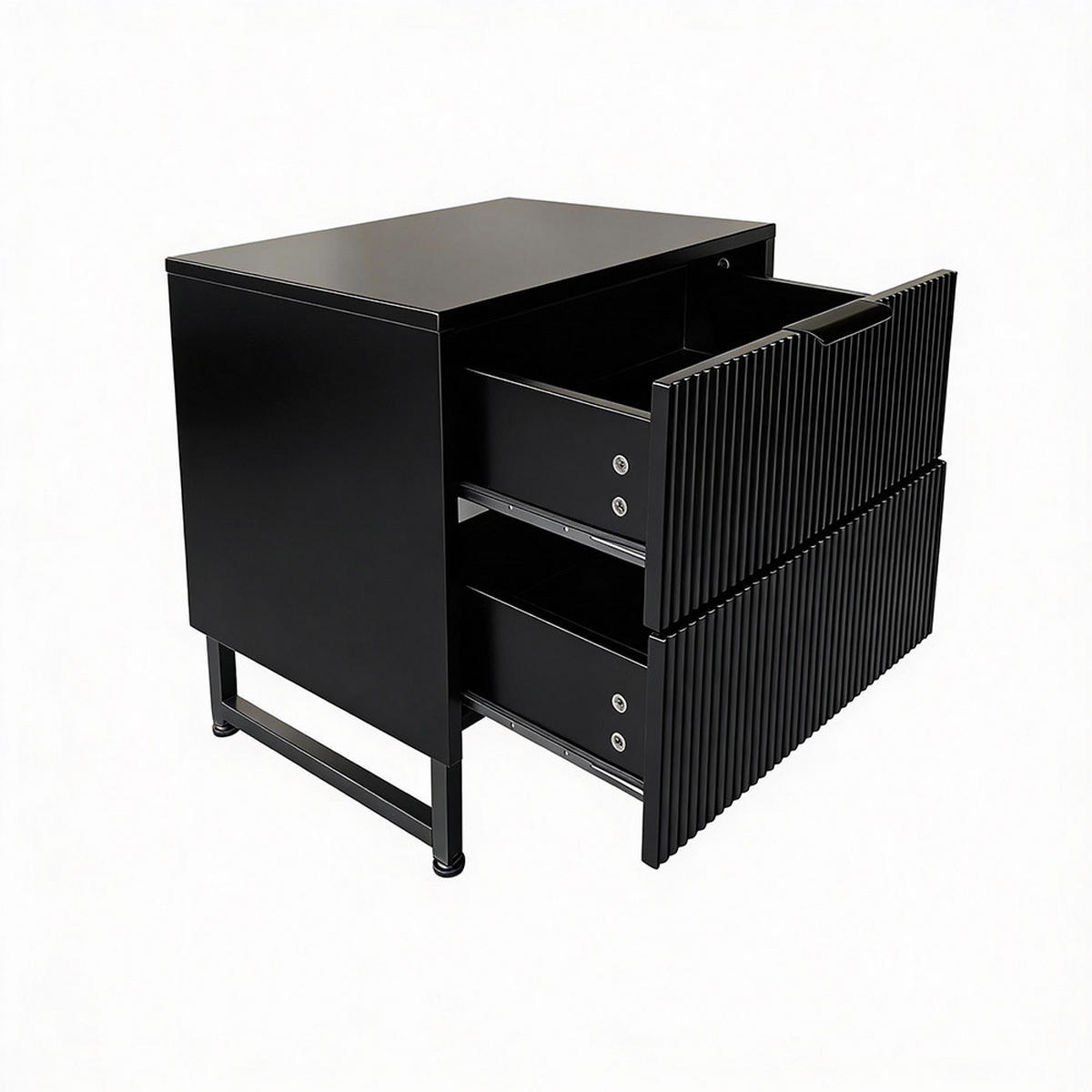 NACHTTISCH NYLA - Schwarz - Schwarz, Holzwerkstoff (45/61/39cm) - Home Deluxe