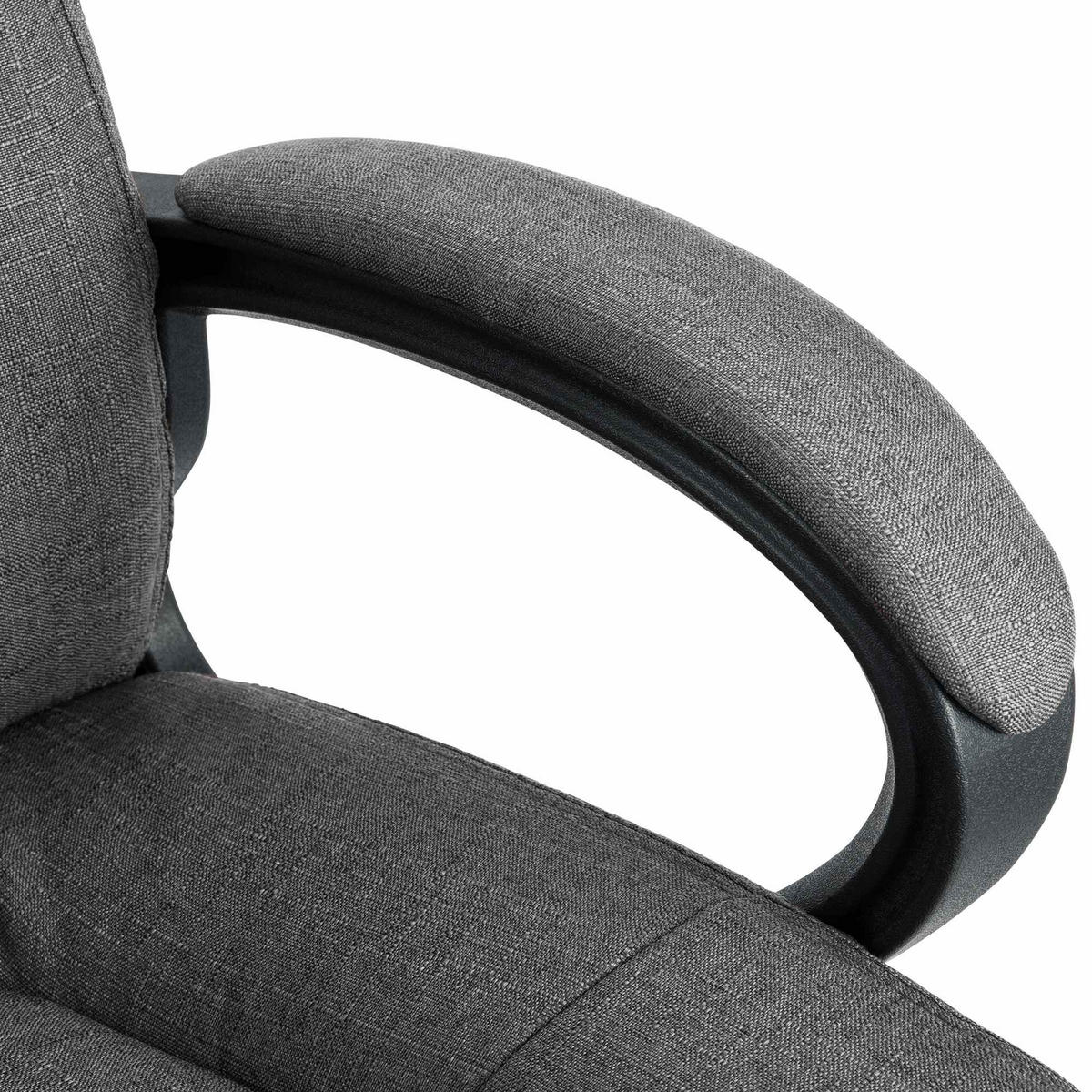 DREHSTUHL Stoff Dunkelgrau - Dunkelgrau/Schwarz, Kunststoff/Textil (66/106/70cm) - CLP