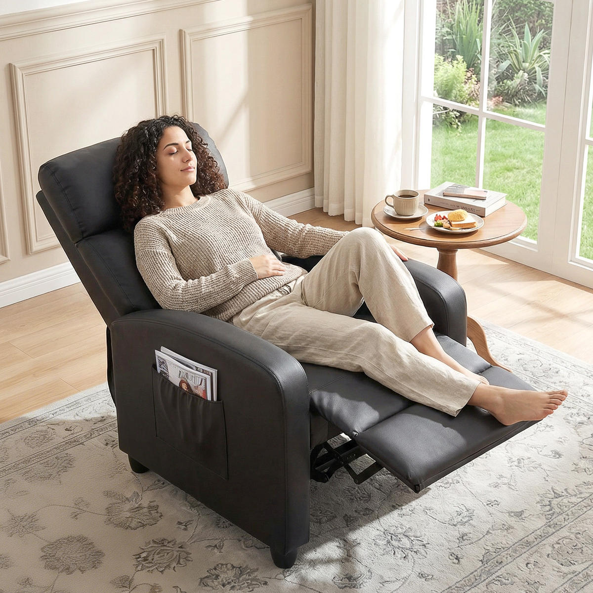 MASSAGESESSEL DE-06350 mit Vibrations150° neigbar, 2 Massagepunkte Schwarz - Schwarz, Metall (88/98/68cm) - ComfortXL